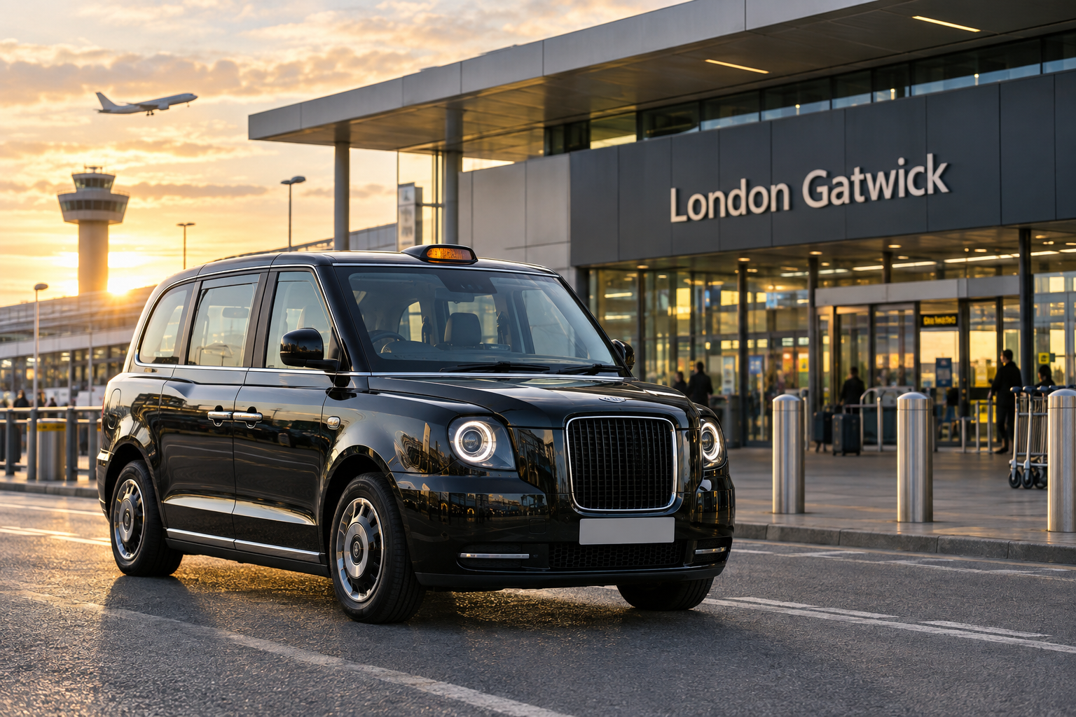 London black cab at London Gatwick Airport