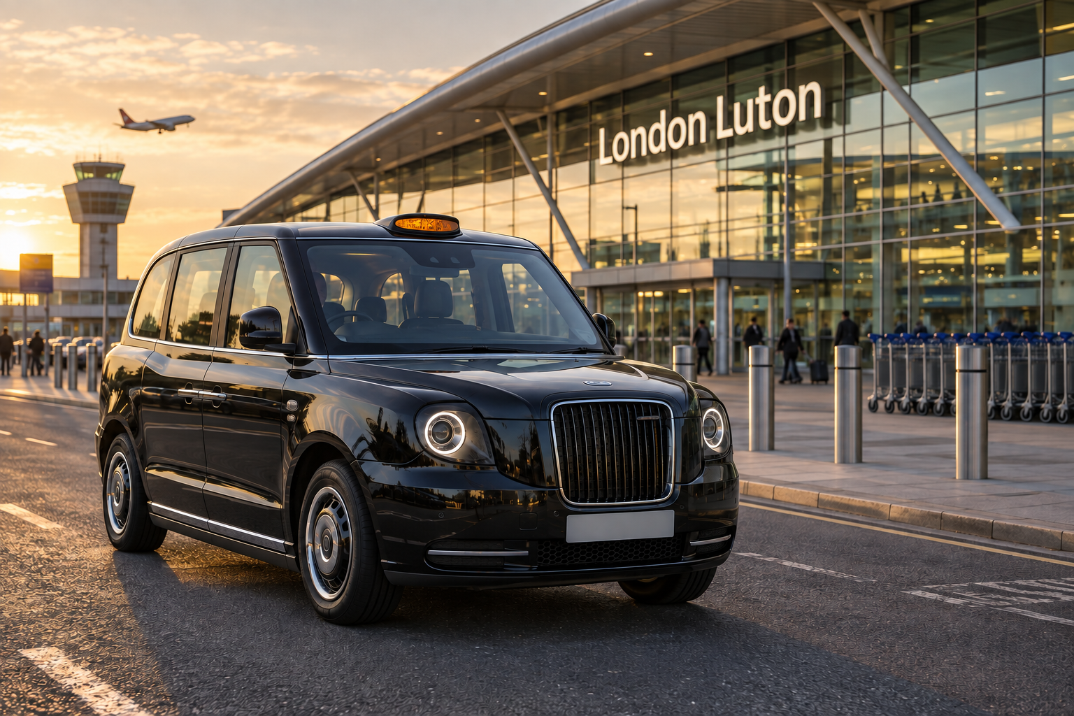 London black cab at London Luton Airport